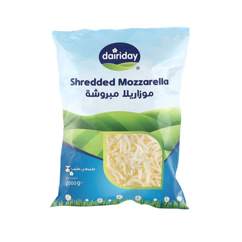 Dairiday Shredded Mozarella 2000g - Cheese Dairy Lebanon