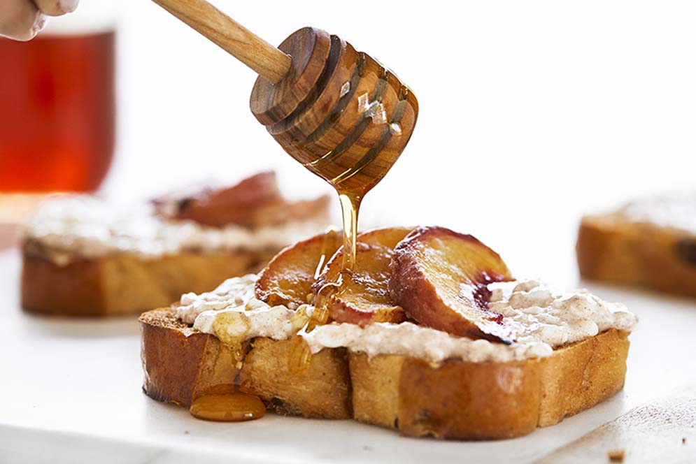 Dairiday recipe Peach Cheese Toast